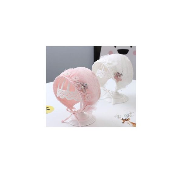 

baby girl hats cotton solid color baby hats & caps for 0-3 months newborn babies hat with lace qylpwb, Yellow