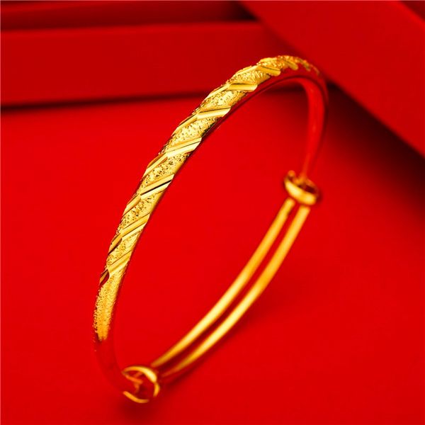 Прекрасный классический детский браслет детей браслет сплошной 18K желтый золото наполнен дети день рождения подарок на день рождения отрегулировать девушку / мальчик браслет диаметр 45 мм