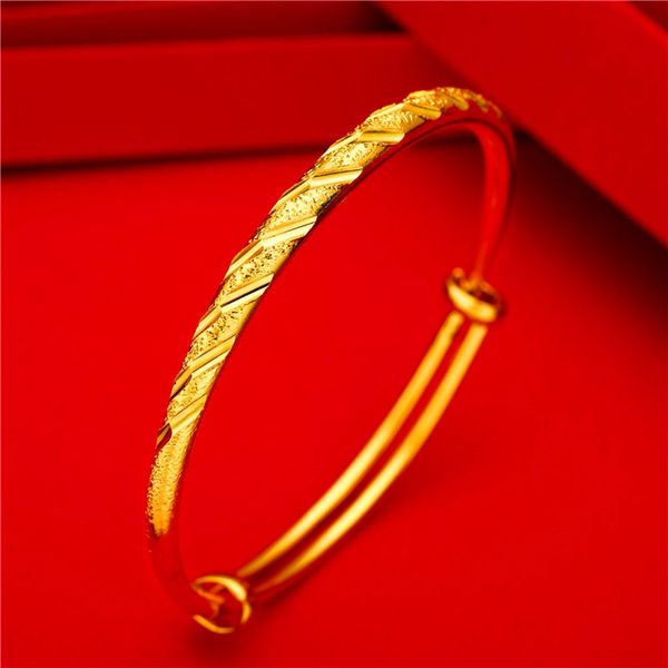 Bel braccialetto classico per bambini Bracciale per bambini Solido oro giallo 18 carati Riempito Regalo di compleanno per bambini Regola il diametro del braccialetto per ragazza / ragazzo 45mm