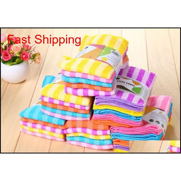 

5pcs/lot high efficient anti-grease color dish cloth fiber washing towel magic kitchen cleaning wipin qylftd bdebaby