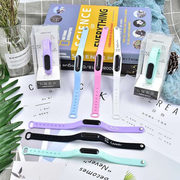 

for silicone electronic watch led 12 students, Silver