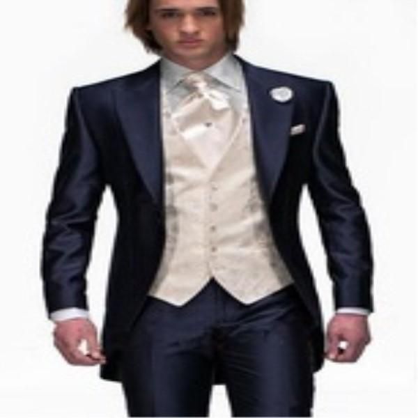 

men's suits & blazers arrival ball gowns men for latest coat pant designs slim fit tailored jacket navy bule business(jacket+pants+vest, White;black