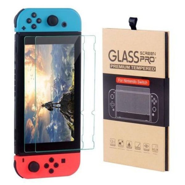 

for nintendo switch tempered glass screen protector film 2.5d 9h premium 2 pack with retail package