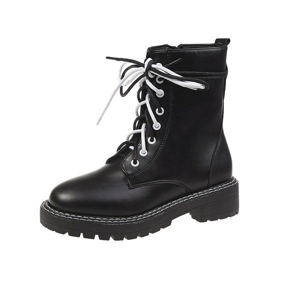 

women's boots leather boots zapatos de mujer platform women fashion classic black ankle for women