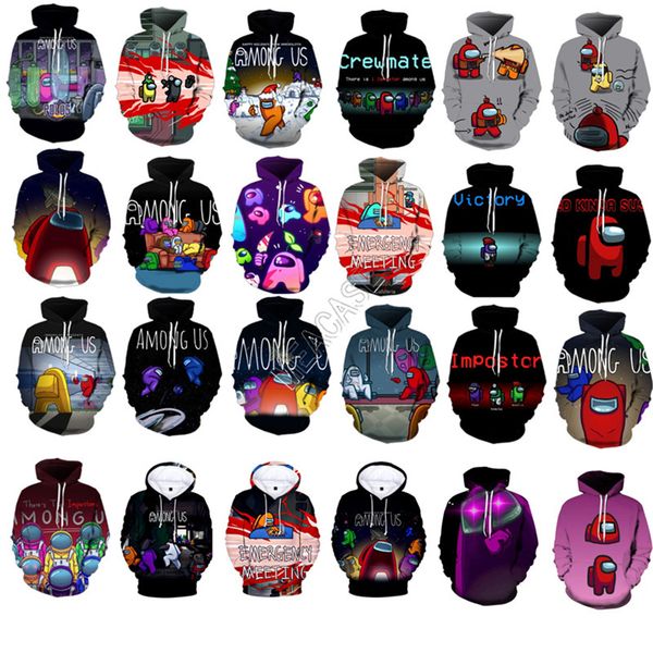 

among us letters hoodies 3d hooded pullover hip hop fashion sweatshirts men women blouse sweater adults clothes new d112602, Black