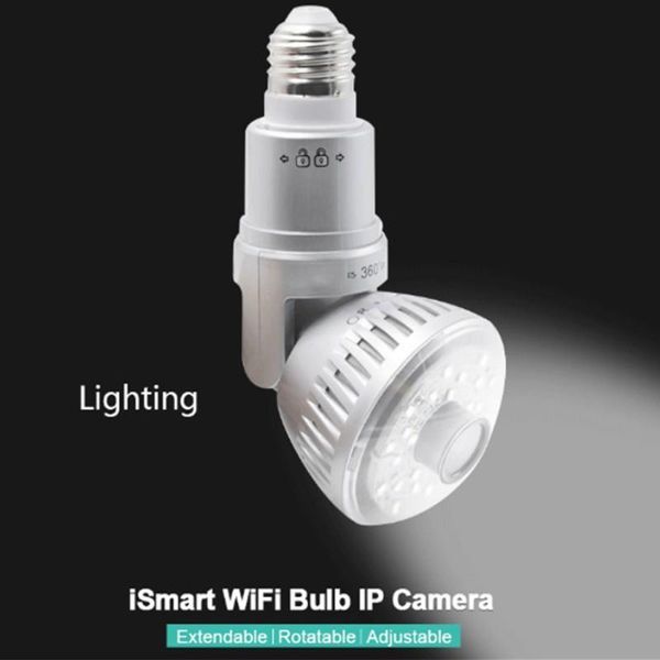 

new style bulb light home security wifi ip camera ib-175 wireless p2p app remote control cctv camera with motion detection