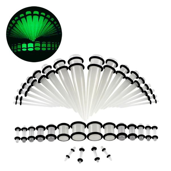 

36pcs/lot acrylic ear taper expander earleet stretching piercing mix color ear taper plug tunnels gauges body jewelry piercings q bbyrwu, Silver