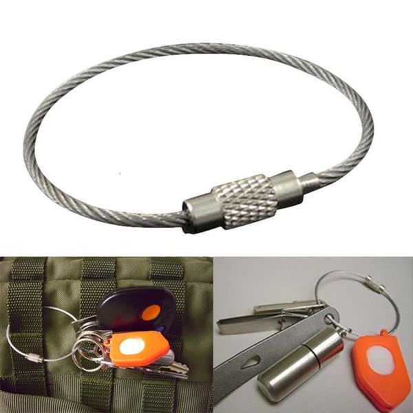 

5 pcs / lot metallic curtain outdoor camping keychain edc gear multifunction & stainless steel thread chain keyring tool