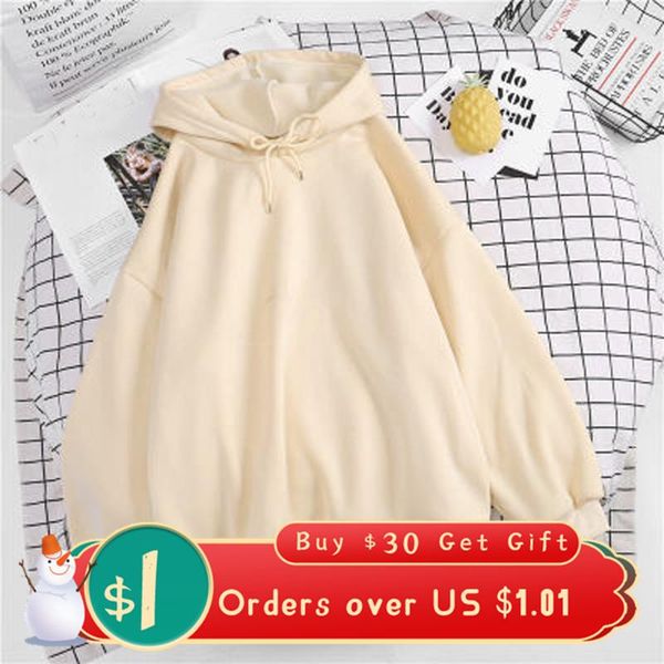 

women hoodie autumn long sleeve sweatshirt korea pocket drawstring hooded green/blue/gray/white color casual pullover streetwear, Black