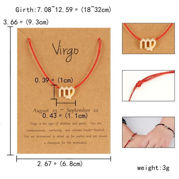

twelve adjustable constellations rope wrap weave bracelets zodiac charms bracelet for men women lover gift