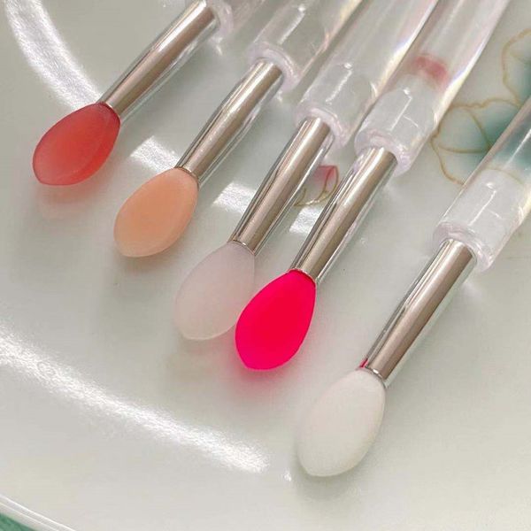 Novo empacotamento de varejo de silicone cor pincel labial stick batom descartável / escova de sombra ferramentas de maquiagem cosmético aplicador