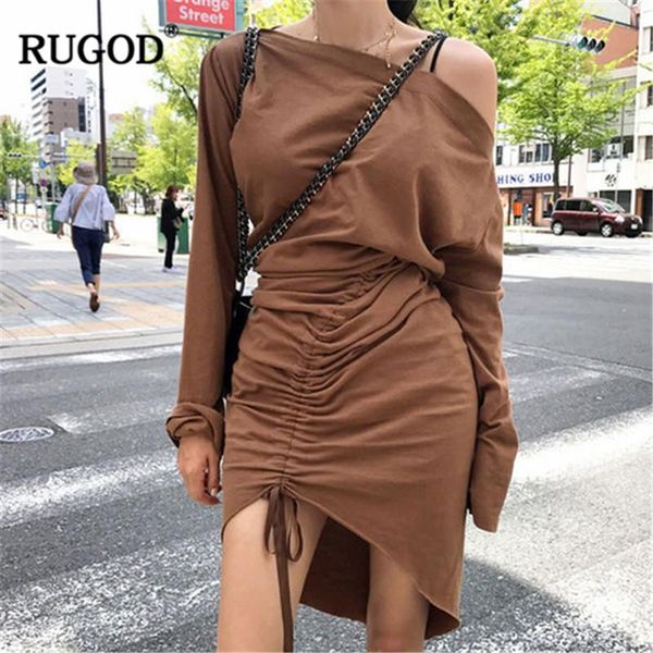 

rugod side open women dress middle-tied slash neck off shoulder mini bodycon solid summer party wearing femme sukienki, Black;gray