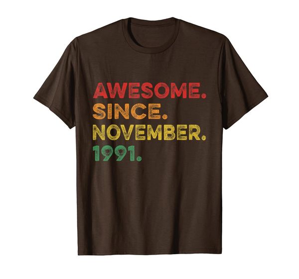 

28th birthday gift 28 yrs old vintage awesome november 1991 t-shirt, White;black