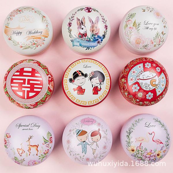 

gift wrap large round macaroon drum tin candy box wedding packaging iron