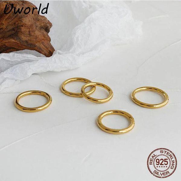 

cluster rings handmade round line glossy female ring 18k gold filled 925 sterling silver index finger student friendship gift, Golden;silver