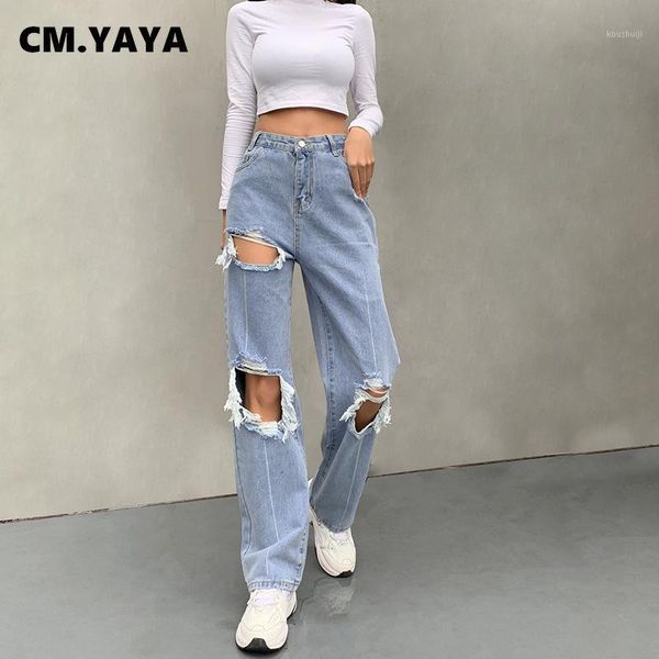 

jeans women hollow out cut out ripped straight black blue punk baggy high waist mom boyfriend denim oversize street pants1