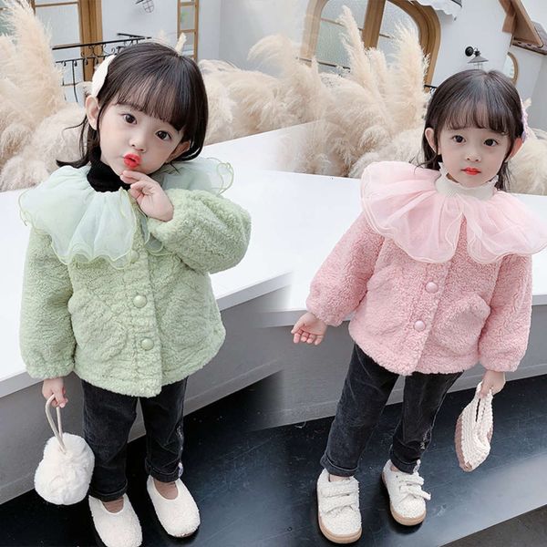 

et autumn girls' and winter baby cotton cardigan wtern sle warm children's long sve, Black