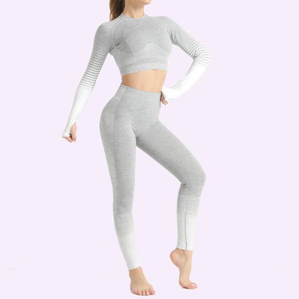 

yoga outfits fitness women set tracksuits suit long sleeve sport gym running workout clothing pants sets1, White;red