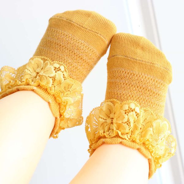 

2021children's spring and summer new girls lace princess loose baby cotton socks, Black