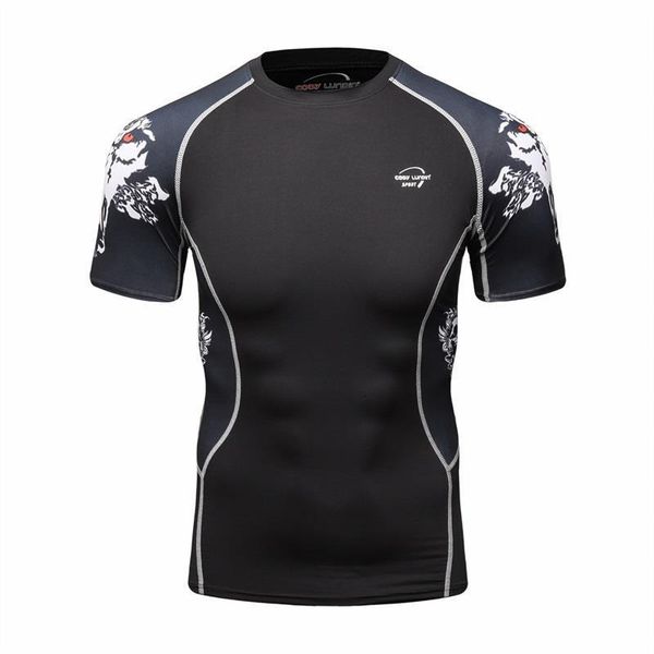 

beast 3d prints compression shirt men base layer long sleeves thermal under mma rashguard tights skin man's t shirt cody lundin, White;black