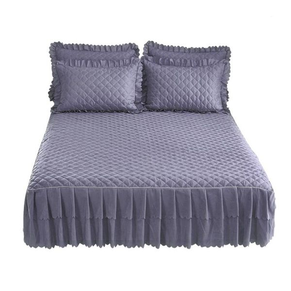 

bed skirt 2021 thicken solid color cotton mattress cover home textile elastic band bedding supplies bedsheets