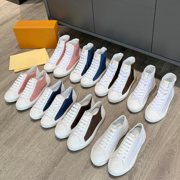 

men women canvas shoes high low casual shoes print sneaker shoes flat bottom shoe with box, Black