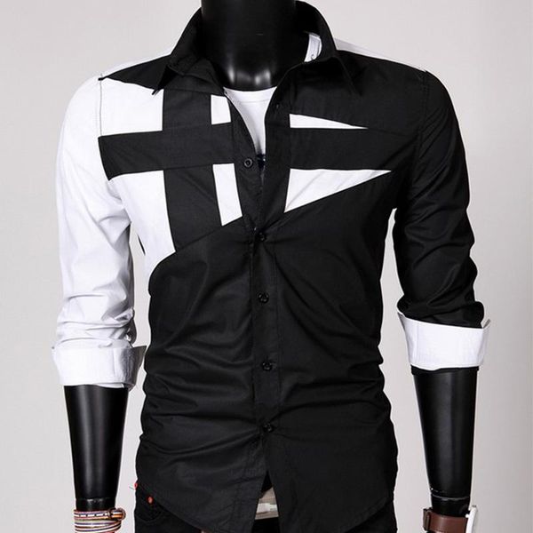 

men's casual shirts shirt slim color long-sleeved simple fashion thin, White;black