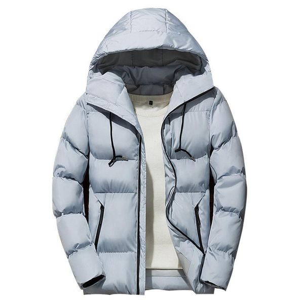 

men 2020 winter brand new casual warm thick hooded jacket parkas coat men new autumn outwear hat parkas jacket, Black