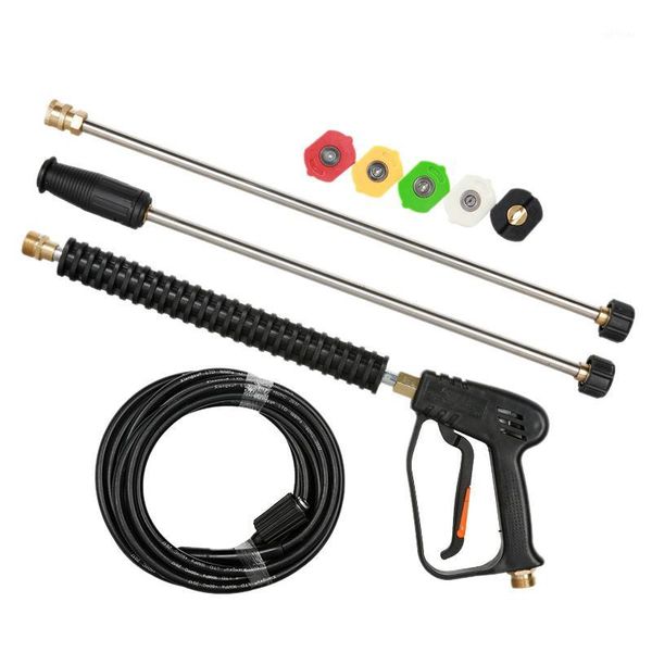 

1set car high pressure washer-gun 5m wash hose tube power water jet washer with 5 spray nozzle for cleaner watering lawn garde1