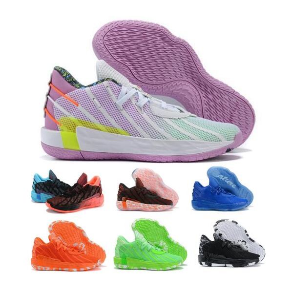 

flight lillard dame 7 mens signature basketball shoes 7s solar green red white man 2020 new arrival des chaussures trainers sneakers