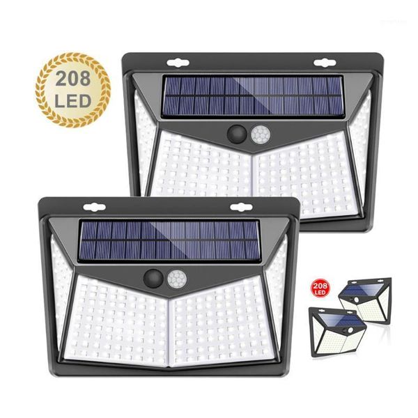 

208 led solar light outdoor solar lamp motion sensor powered sunlight street light for garden decoration1