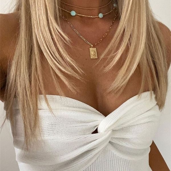 

knitted y2k tube corset crop women summer strapless camis backless off shoulder tank bustier vintage vest yuqung 220314, White