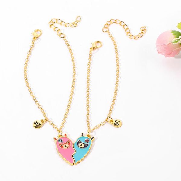 

link, chain couple love heart combine each other creative personality bracelet men women charm girl jewelry lover gift, Black