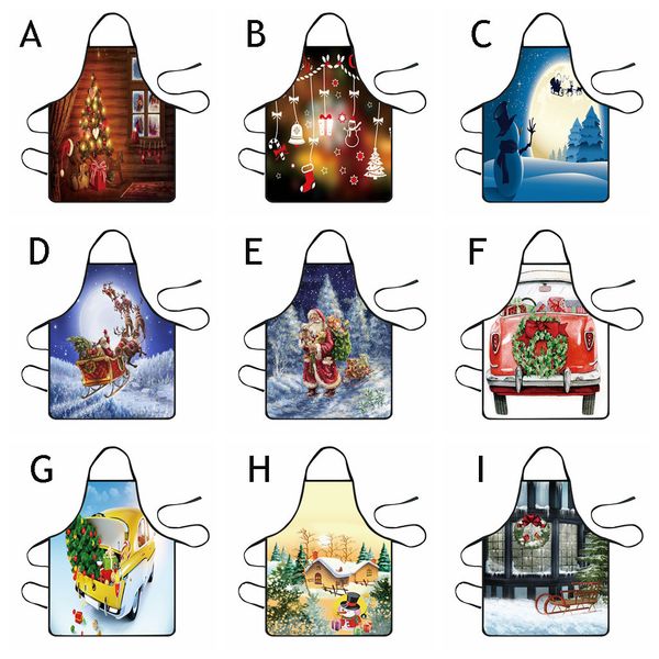 

merry decoration waterproof apron christmas kitchen dinner party apro polyester