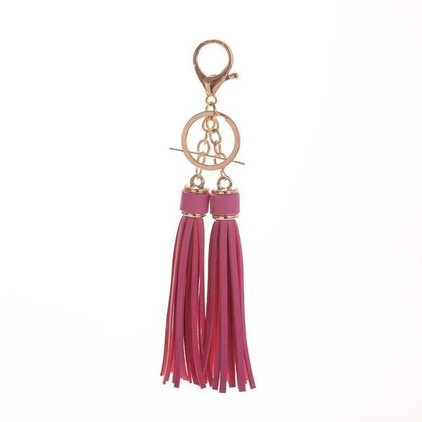 

12pcs dozen whole sale leather tassels key chain with two tassels for womencar keychain bag key ring jewelry eh820c h bbyxbz