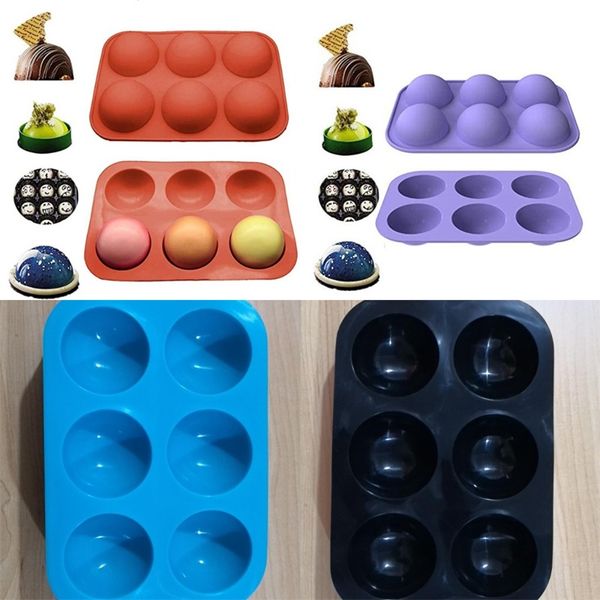 

silicone baking moulds small six semicircle semi sphere chocolates cake bakeware mold solid color home kitchen supplies 2 3qg m2