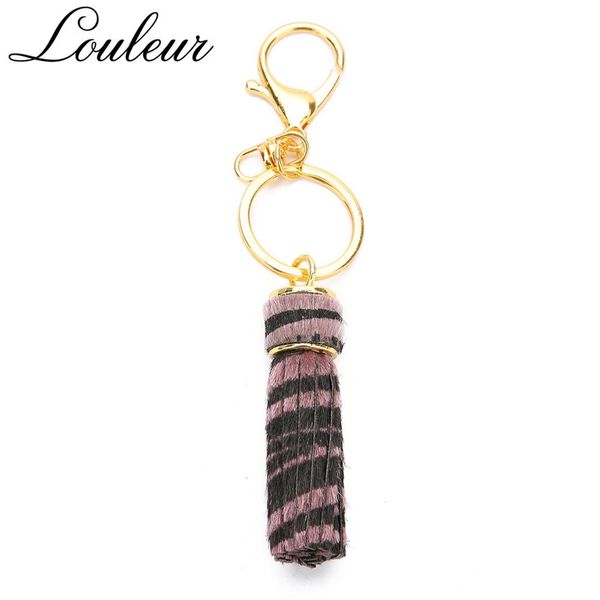 

louleur new splice long pu leather tassel gold key chain brown green purple keyring bag hanging pendant jewelry for women sqcugx pingtoy