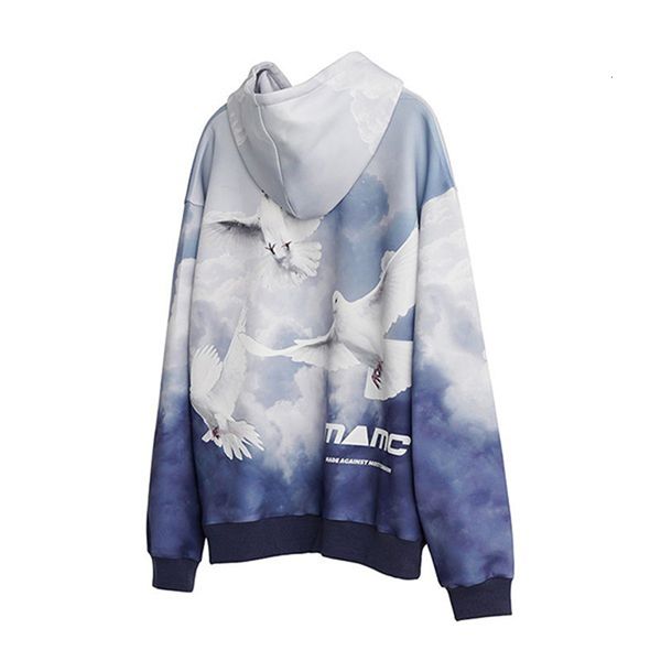 

2021 new gradient pigeon letter print sweatshirt female hood couples cotton streetwear plus size hoodies xnga, Black