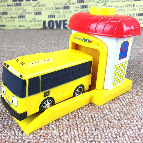 

4pcs/set scale model tayo the little bus miniature bus baby oyuncak garage tayo bus car vehicle funny toys for kids children q1214
