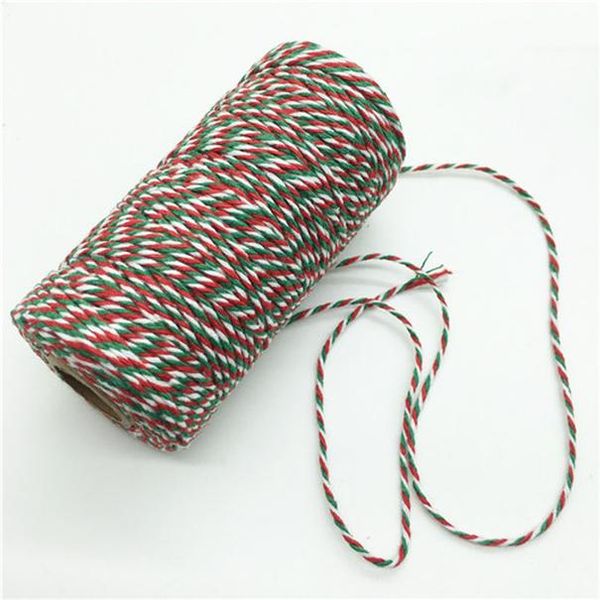 

100m roll красочные diy 2ply pickers розовые струны хлопковые шнуры веревка для домашнего декора ручной работы рождественские подарочные упа