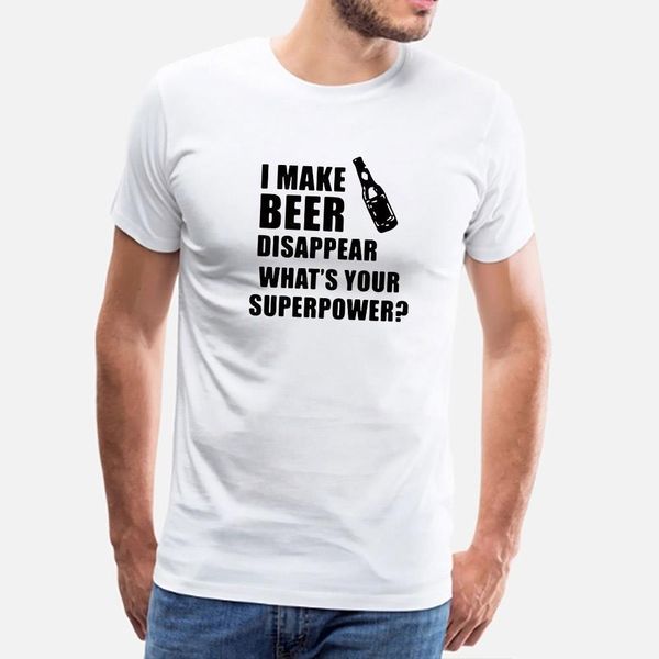 

fashion casual tshirt male i make beer disappear printed funny t shirt short sleeve o-neck cozy breathable harajuku shirt, White;black