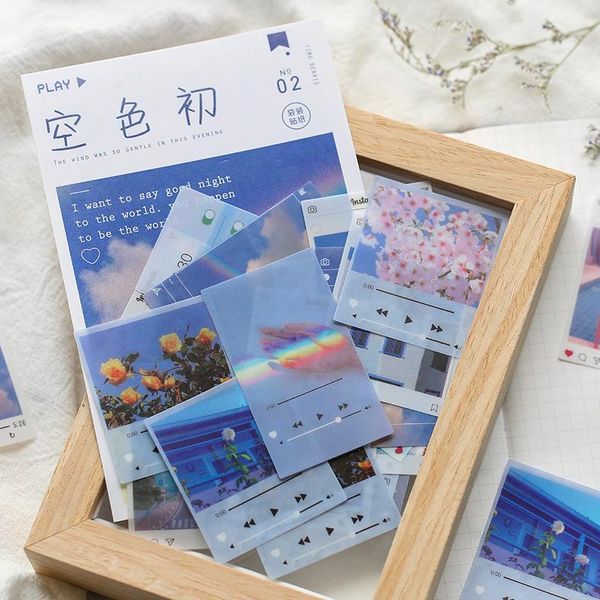 

40шт пакет ретро ins фотография sky пвх наклейка пакет diy diary ноутбук украшение этикетка наклейка альбом scrapbook student канцелярские w