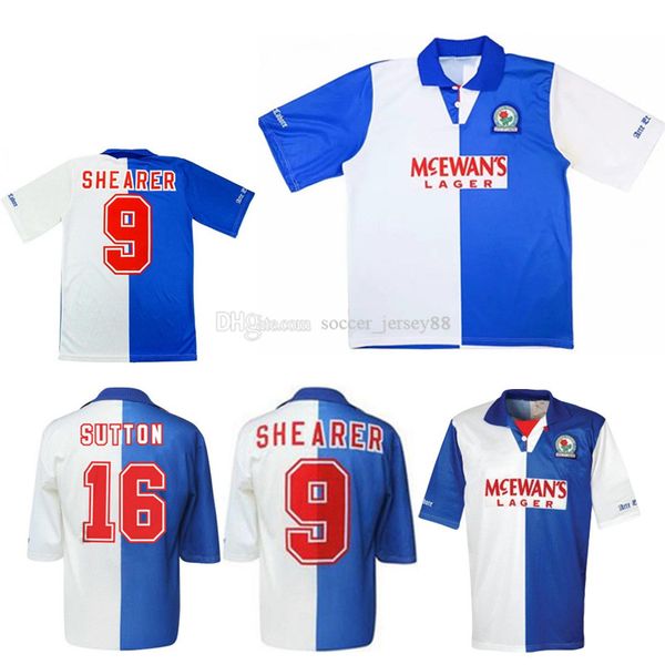 

1994 95 blackburn retro home shirt shearer 9 blackburn rovers retro football jersey 94 95 blackburn retro sutton 16 ripley 7 jersey kit, Black;yellow