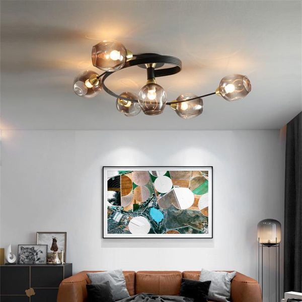 Deckenleuchten Nordic LED Kronleuchter Moderne Glas Retro Pendelleuchte für Wohnzimmer Esszimmer Küche Schlafzimmer Café Innendekor