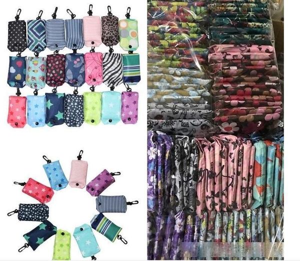 

home nylon foldable reusable eco-friendly folding bag shopping new ladies storage bags