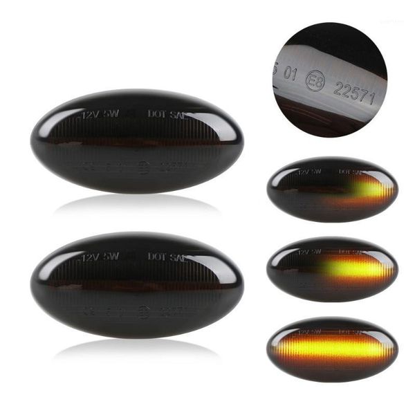 

1 piar car led dynamic turn signal lamp side marker light flowing blinker for 307 206 207 407 107 c1 c2 c3 c5 c61