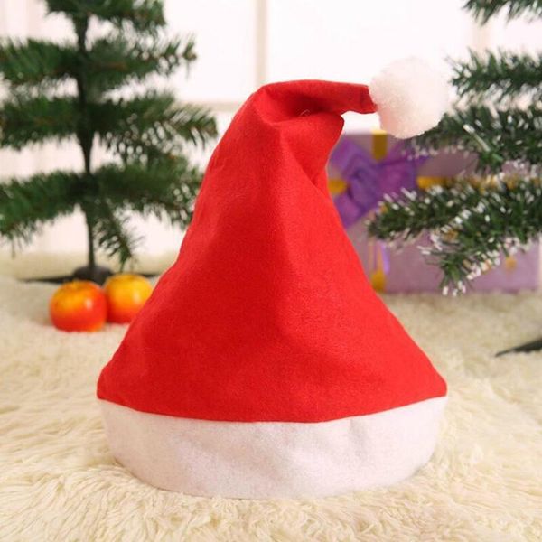 

red santa claus hat ultra soft plush cosplay decoration adults christmas party hats lx3531