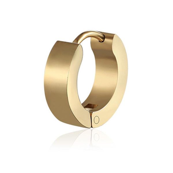 

punk women men stainless steel hoop piercing round earrings neutral earring eig88, Golden;silver