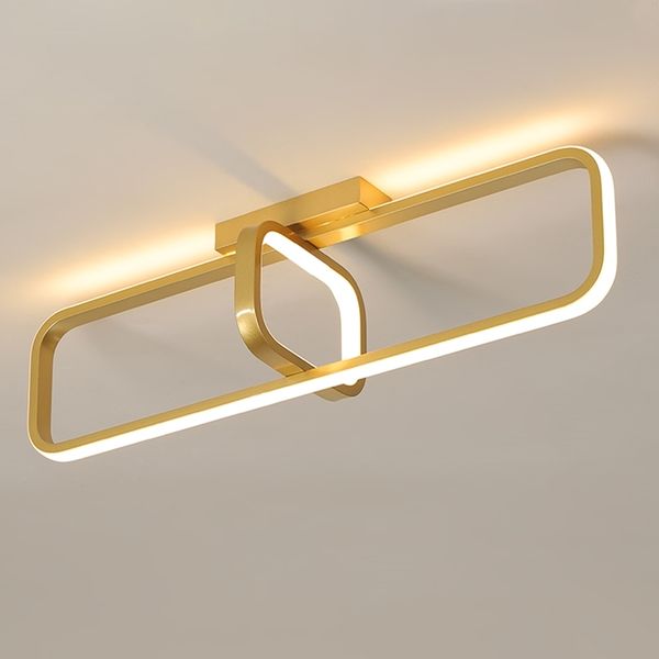 

2021 new rectangle ceiling lamp for entrance room porch modern gold led chandelier in corridor lamps uoly