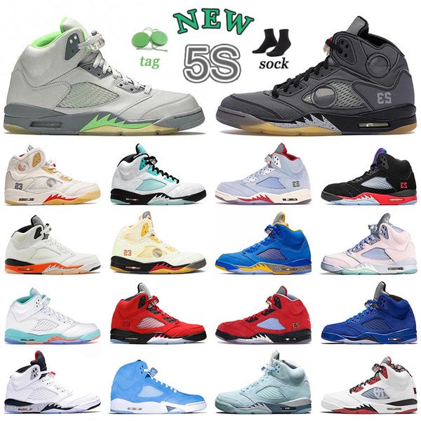 

mens jumpman 5 5s authentic quality basketball shoes new easter concord shattered backboard ice blue black cat fire red green bean white sai